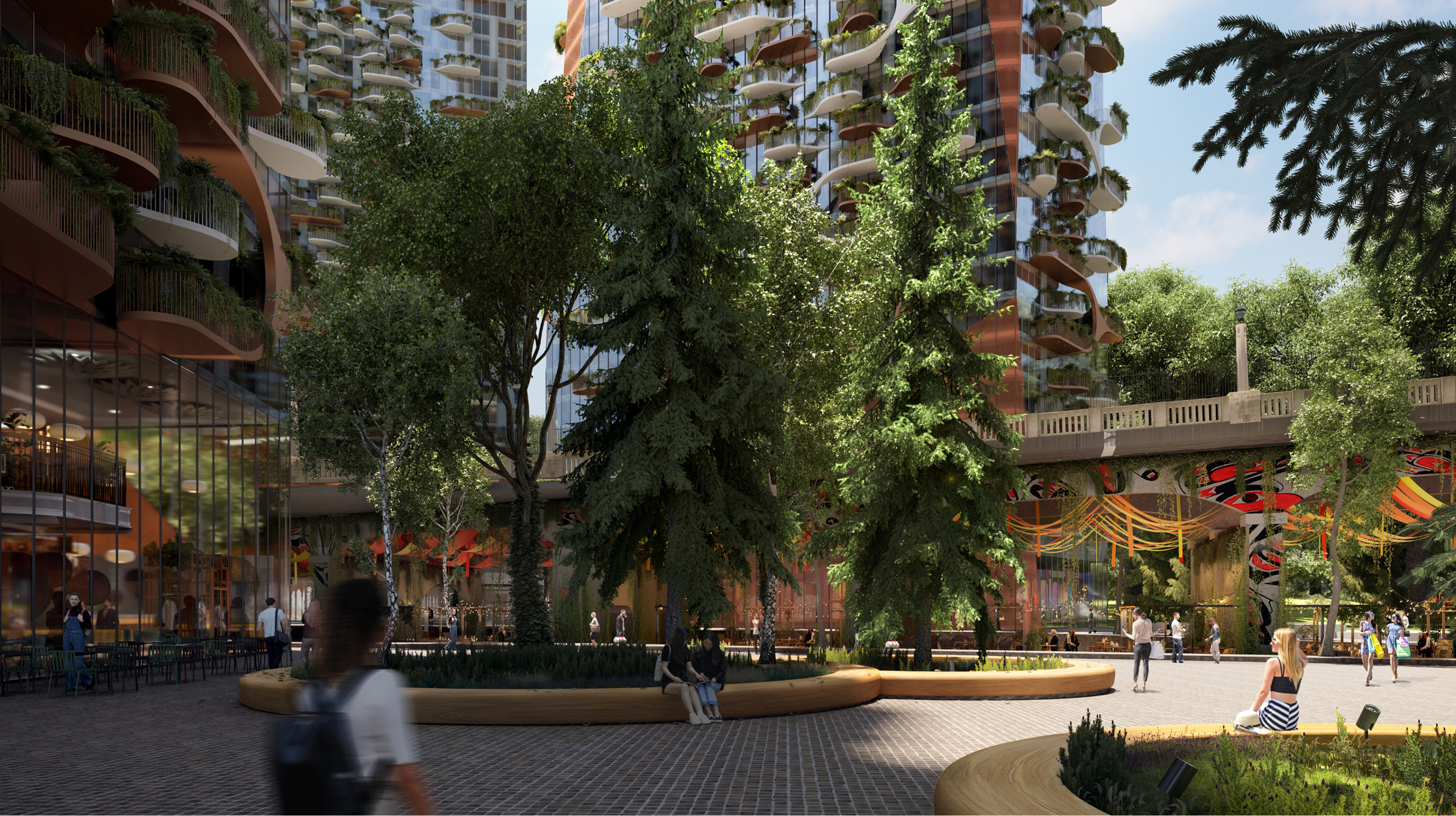 Senakw Mountain Towers Northwest View from Interior Courtyard